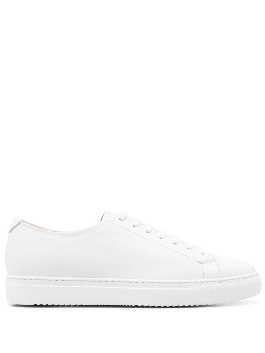 Doucal's White Leather Sneakers With Cushioned Insole
