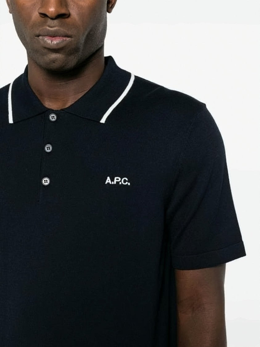 A.P.C. Short-Sleeved Polo Shirt With Classic Collar And Embroidered Logo
