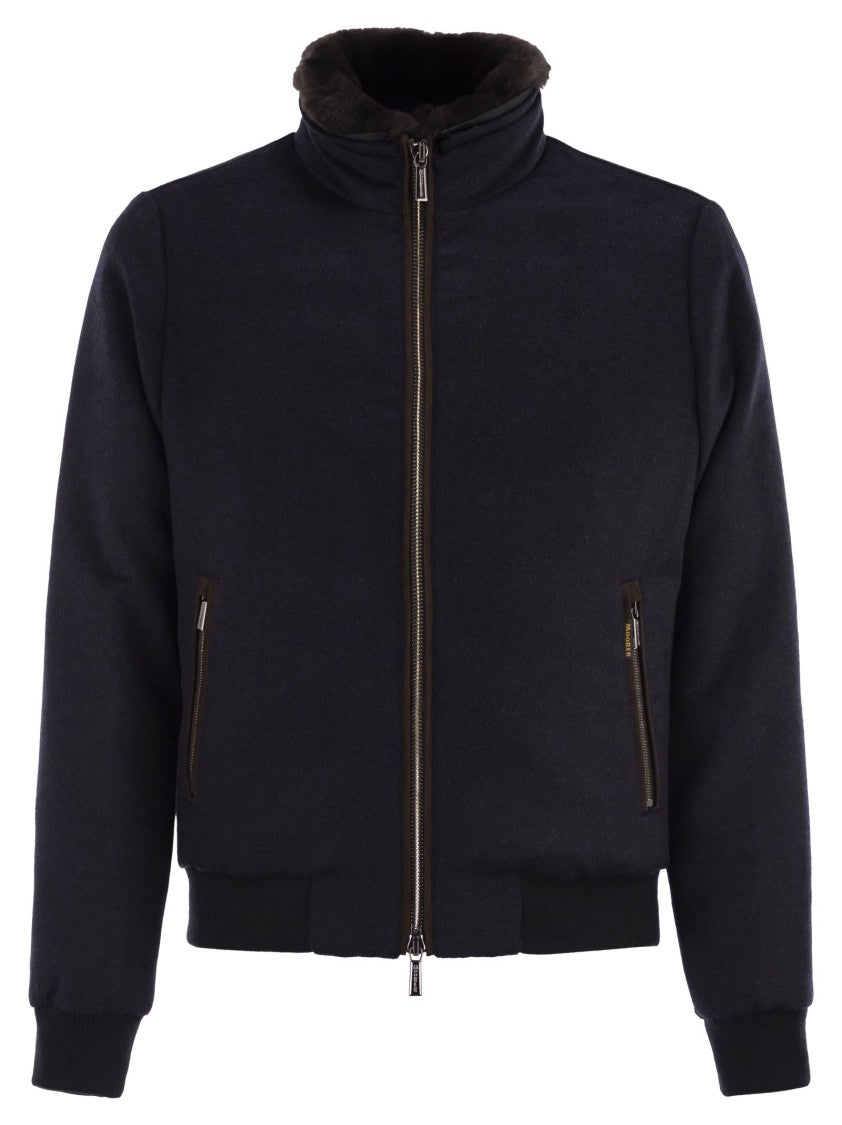 Moorer Bellati-Ls9 - Padded Bomber Jacket In Wool And Cashmere