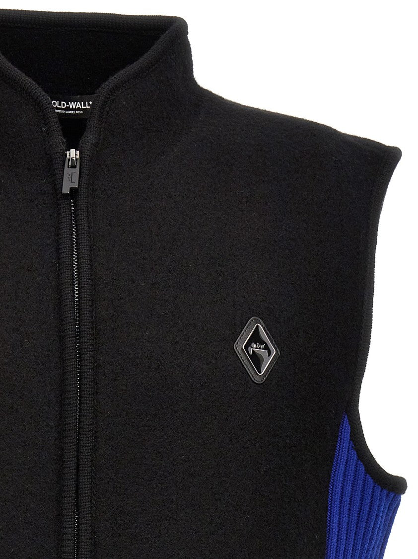 A-Cold-Wall* Two-Color Merino Wool Vest With Zip Closure And Logo Plaque