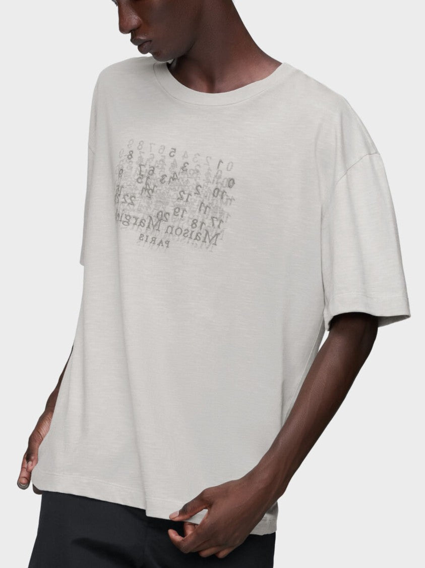 Maison Margiela Light Grey Boxy Numerical T-Shirt