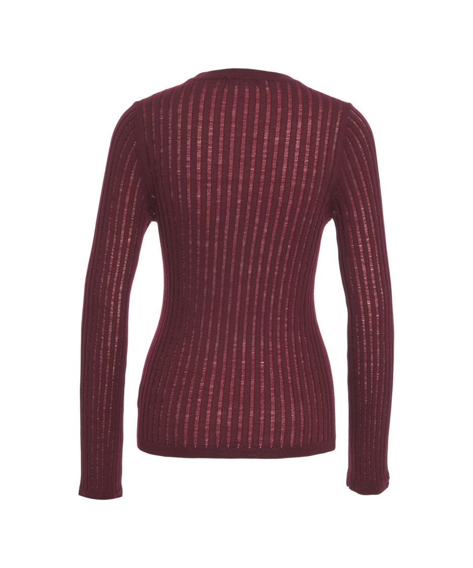 Grifoni Ribbed Slim-Fit Sweater With Classic Round Neckline