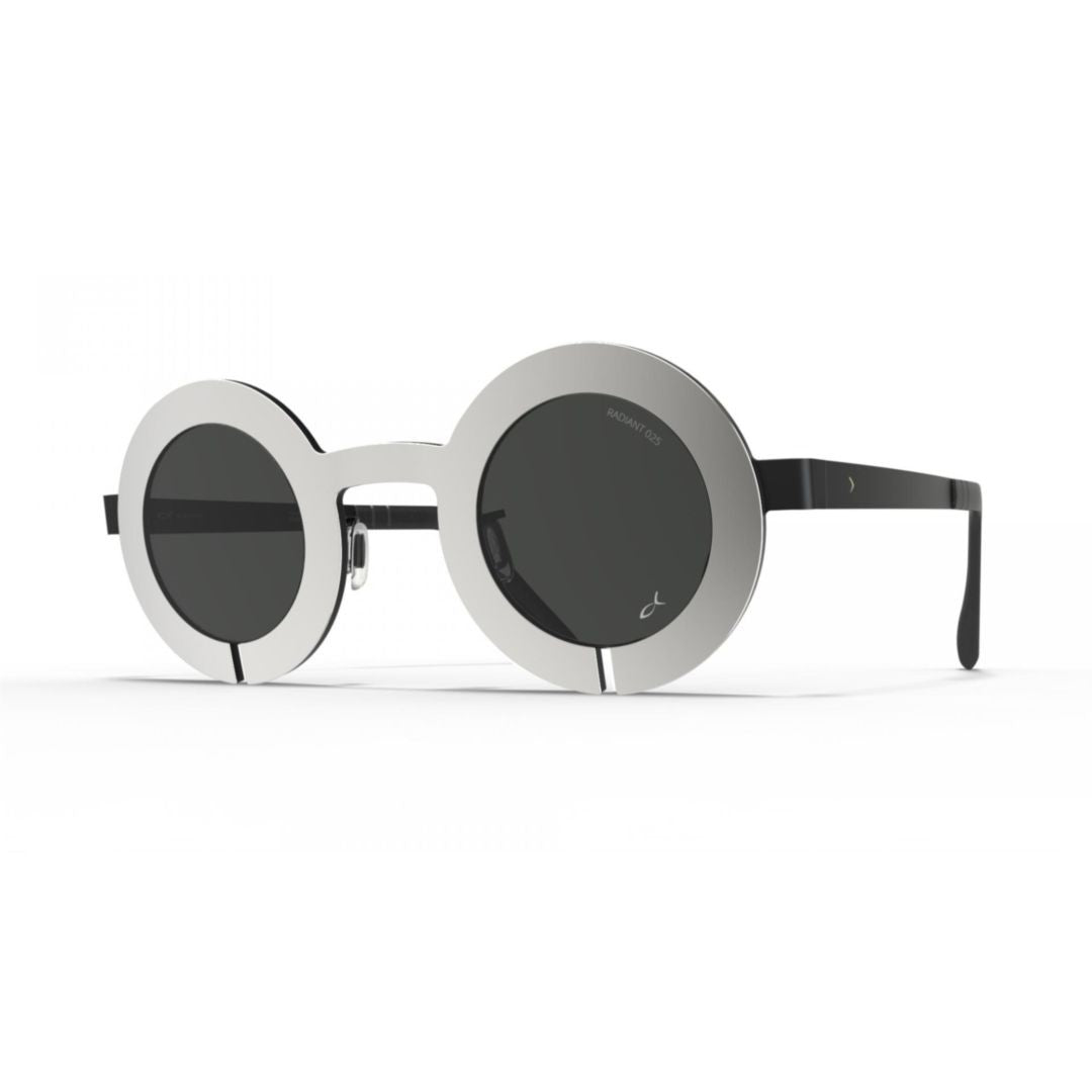 Blackfin Bf1098 Slot-R Bold Round Frame Sunglasses In Sleek Silver Finish