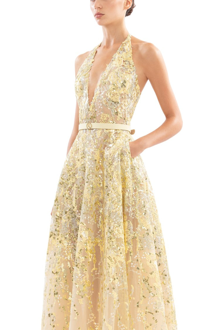 Saiid Kobeisy Embroidered Long Dress