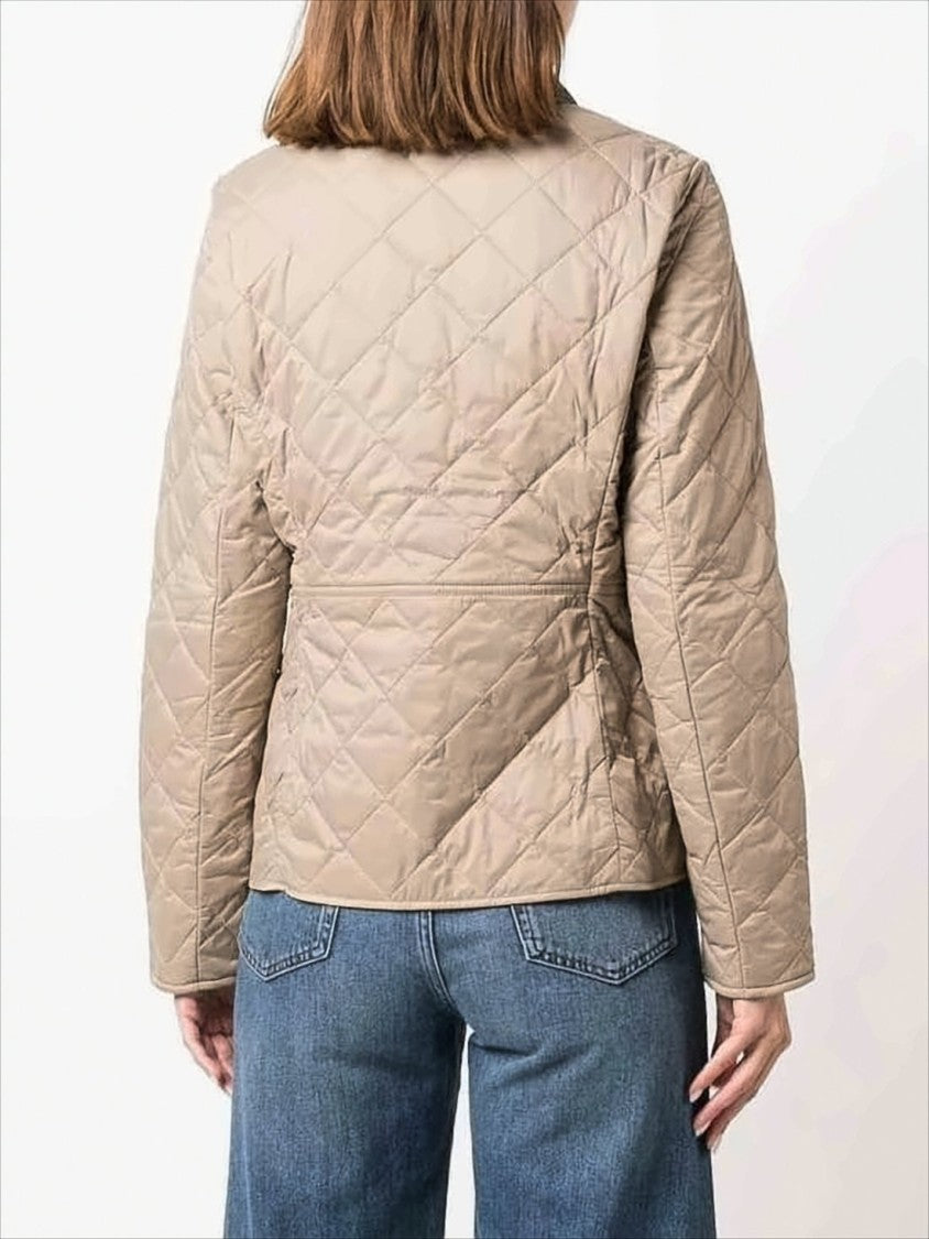 Barbour Quilted Casual Jacket With Corduroy Collar
