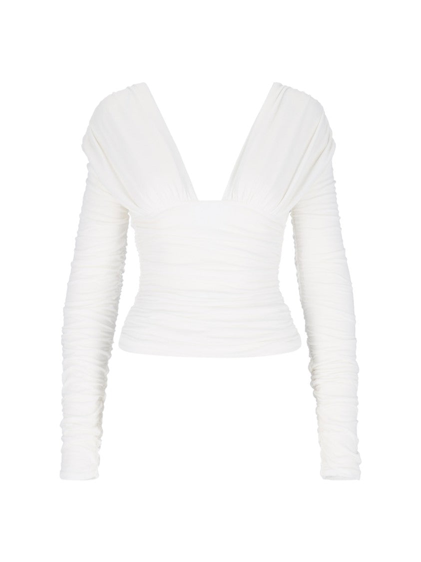 Interior Draped White Cotton Top