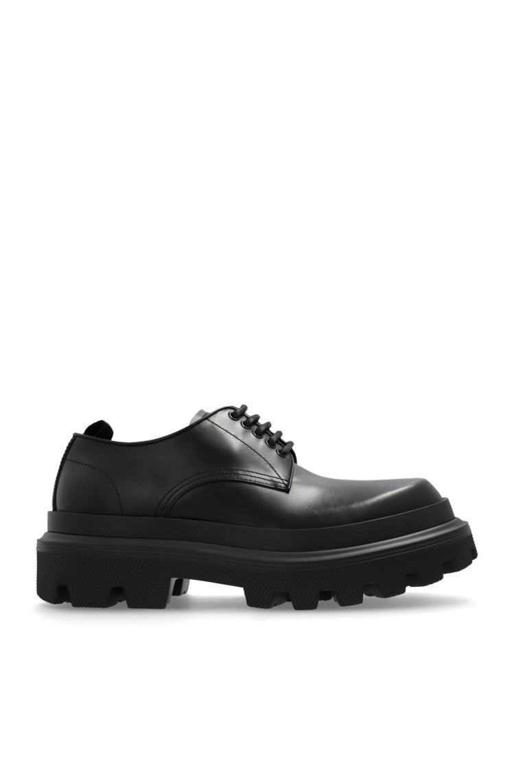 Dolce & Gabbana Derby Shoes In Black Leather