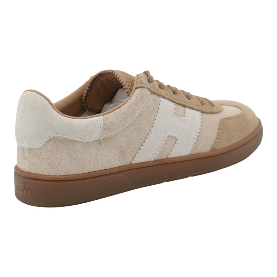 Hogan Beige Suede Sneakers With Contrasting White Logo