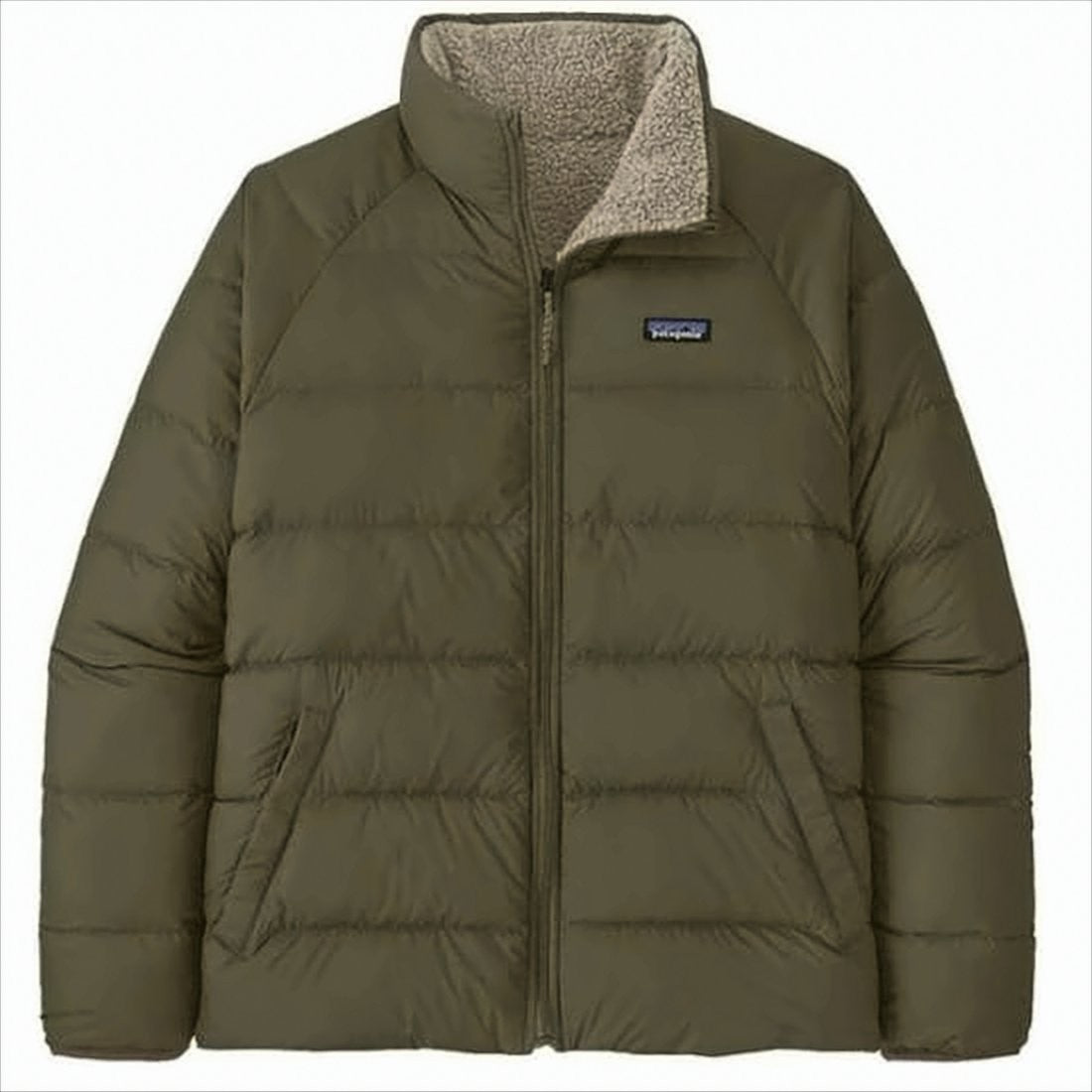 Patagonia Reversible Quilted Jacket With Sherpa Fleece And High Collar