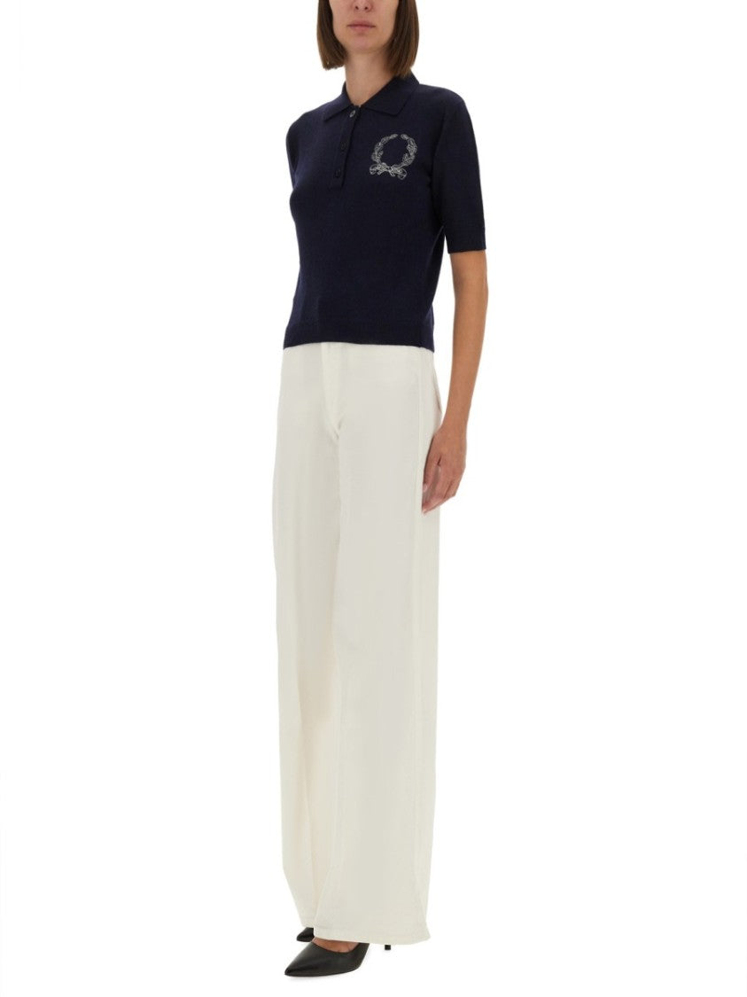 Moschino Short-Sleeve Wool Polo Shirt