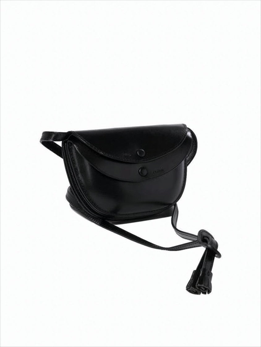 Kaptain Sunshine Black Cowhide Leather Crossbody Bag