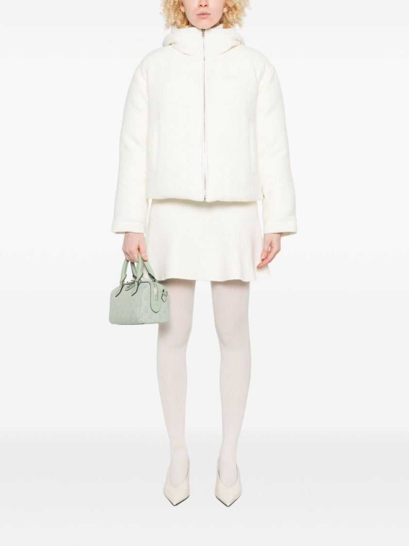 Gucci Cropped Plush Wool Mix Coat With Hood