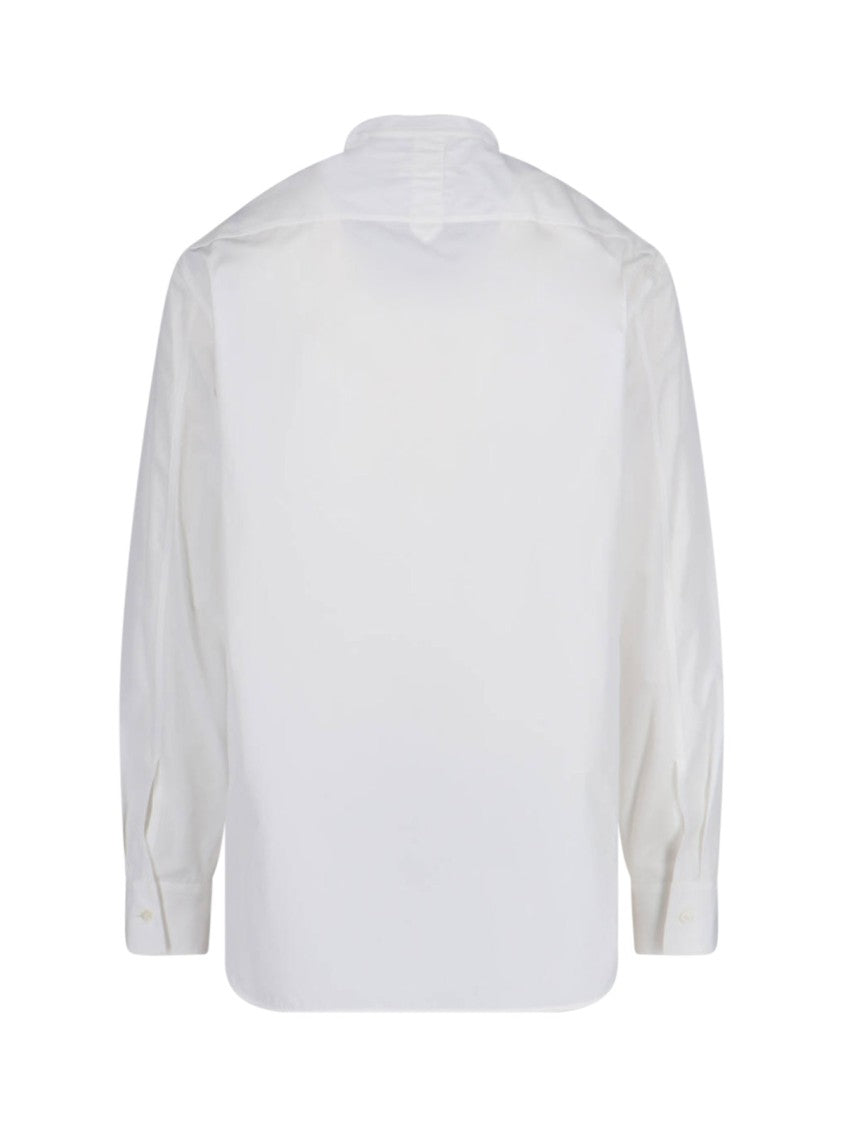 Jil Sander Mandarin Collar Shirt – White