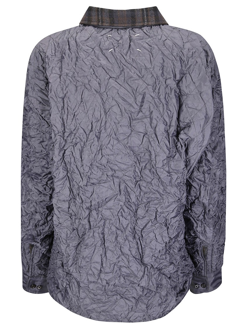 Maison Margiela Textured Poly Quilted Shirt With Classic Collar And Button-Down Front