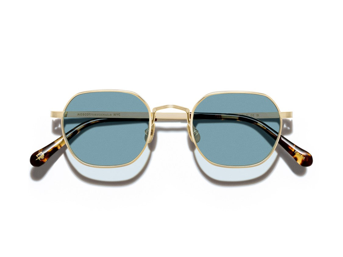 Moscot Gold Or-Utz-S Geometric Metal Sunglasses