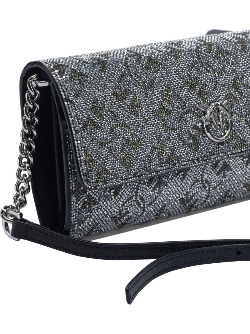 Pinko Silver Leather Clutch