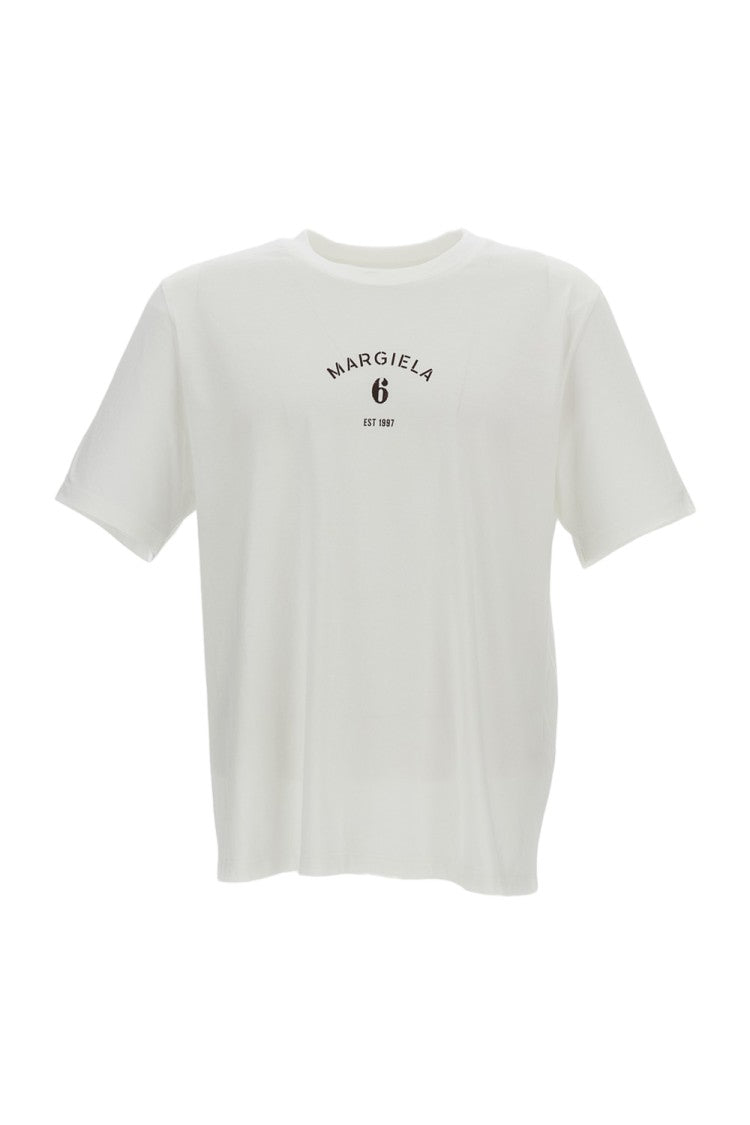 Mm6 By Maison Margiela White Cotton Printed Short-Sleeve T-Shirt