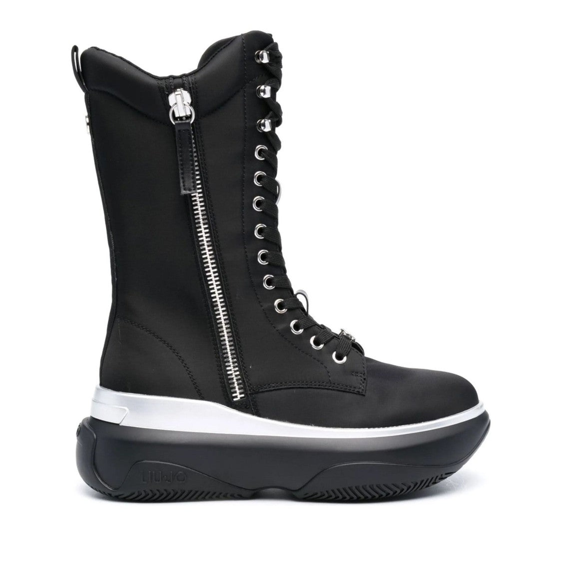 Liu Jo Black June 06 High-Top Lace-Up Chunky Platform Boots
