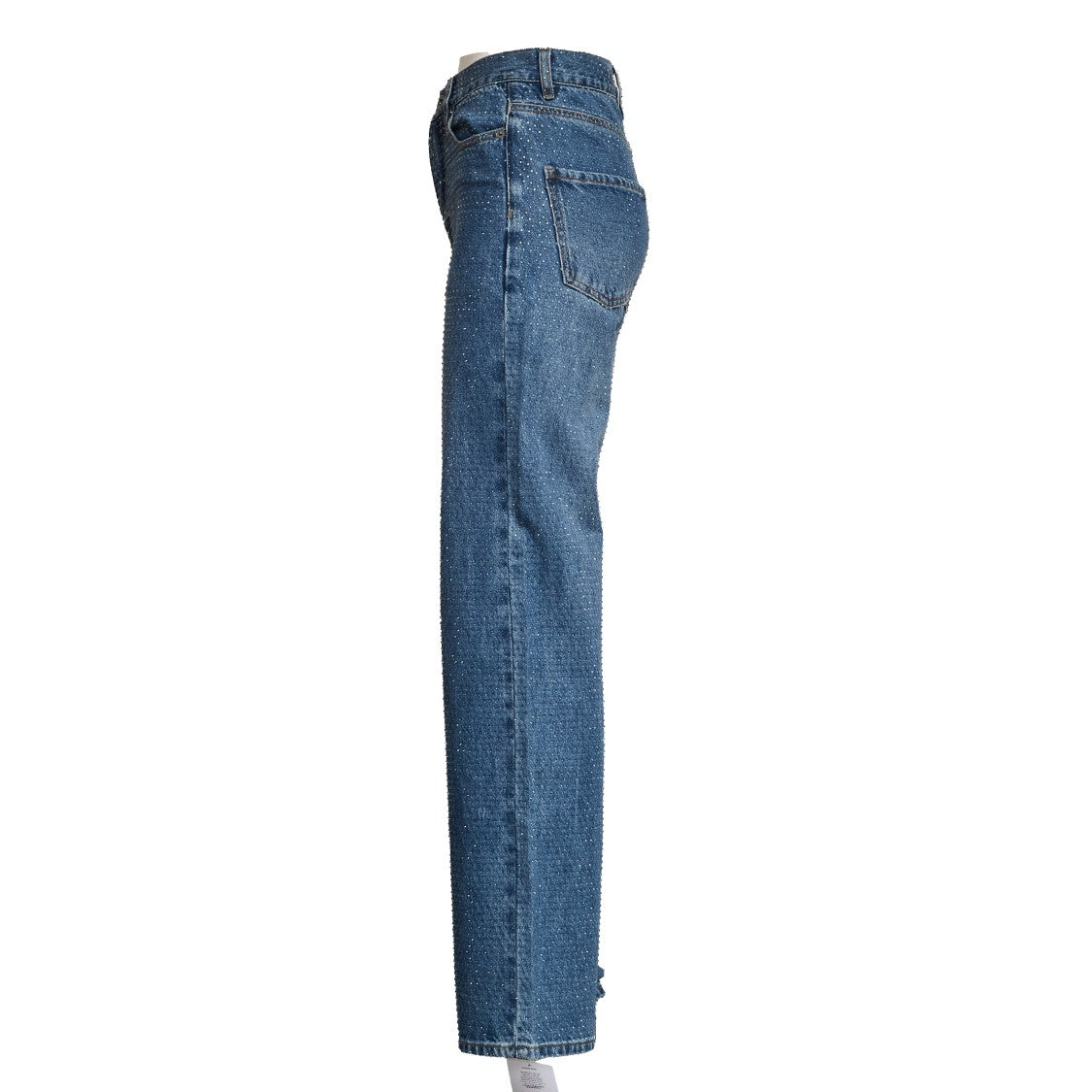 Self-Portrait Rhinestone Embellished Straight-Leg Jeans