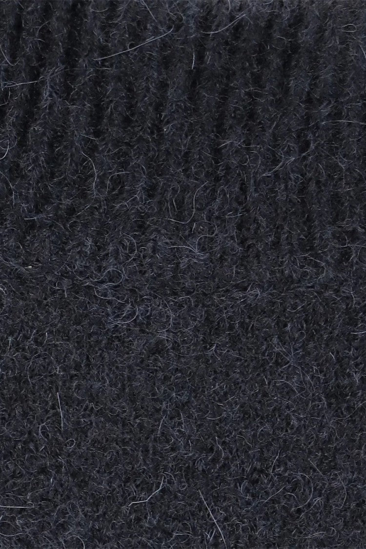 Patou Blue Alpaca-Polyamide Blend Mock-Neck Top