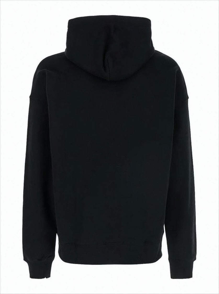 Diesel Black Hoodie With Adjustable Drawstring And Relaxed Fit