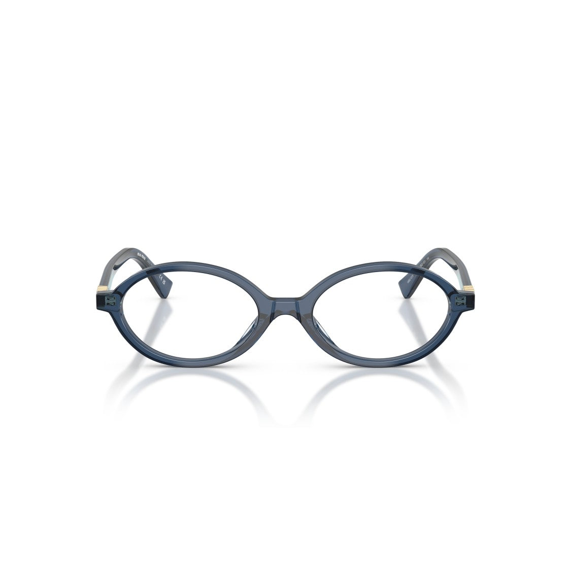Miu Miu 0Mu 01Xv Translucent Acetate Oval Frame Eyeglasses