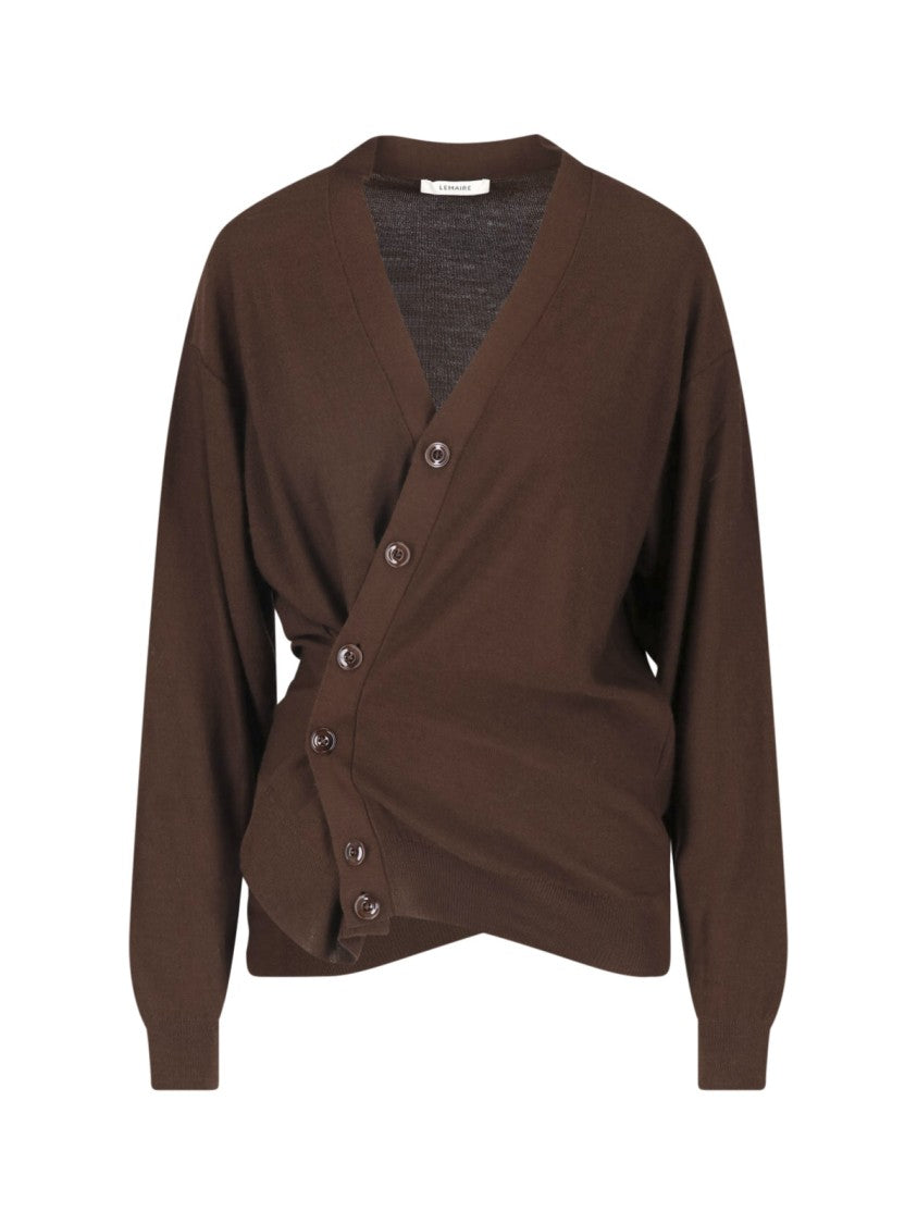 Lemaire Twisted V-Neck Wool-Blend Cardigan