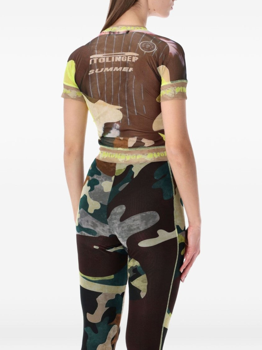 Ottolinger Army Green Camouflage Crew Neck T-Shirt