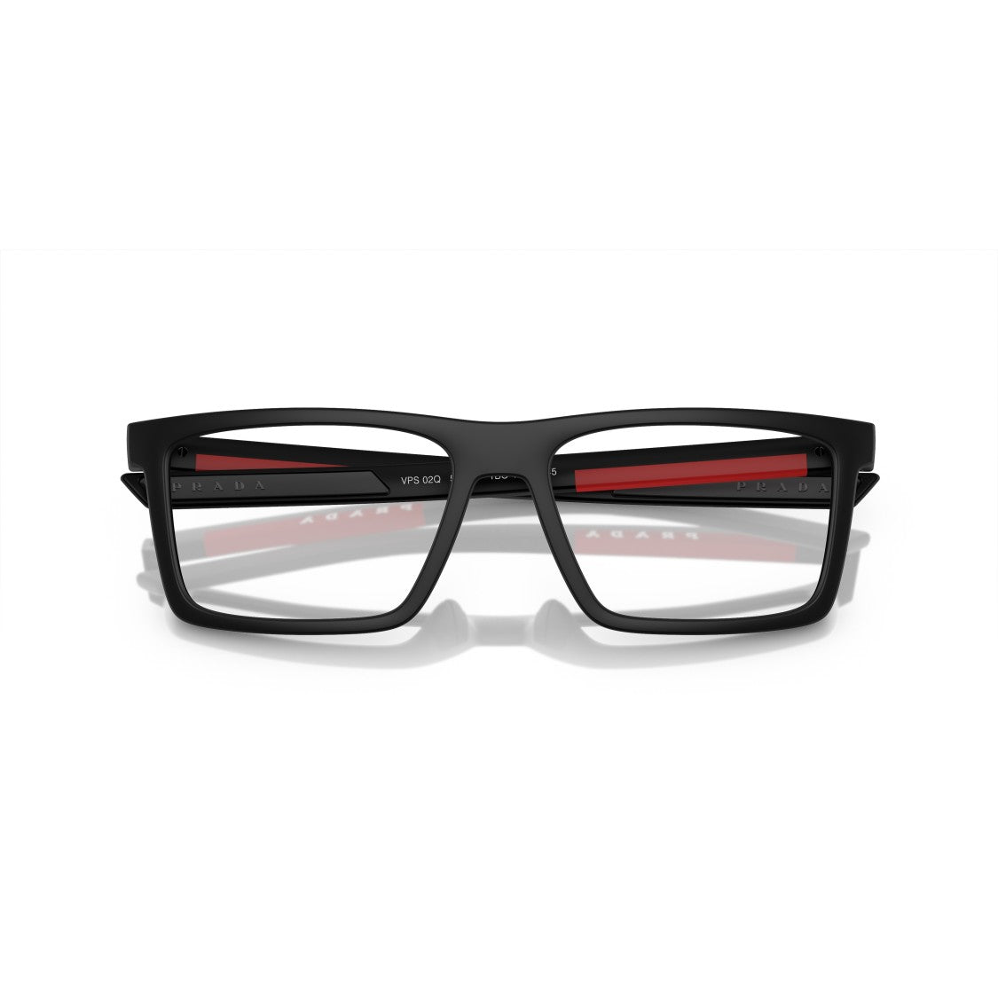 Prada Linea Rossa 0Ps 02Qv Rectangular Black Nylon Eyeglasses
