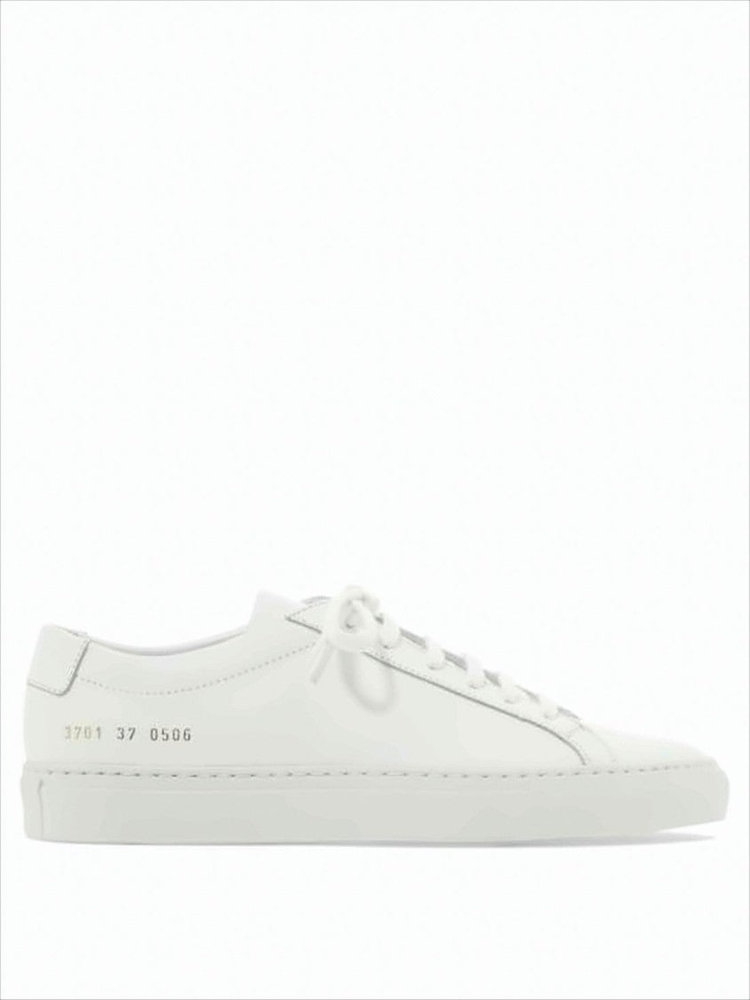 Common Projects Minimalist White Leather Sneakers With Embossed Detail