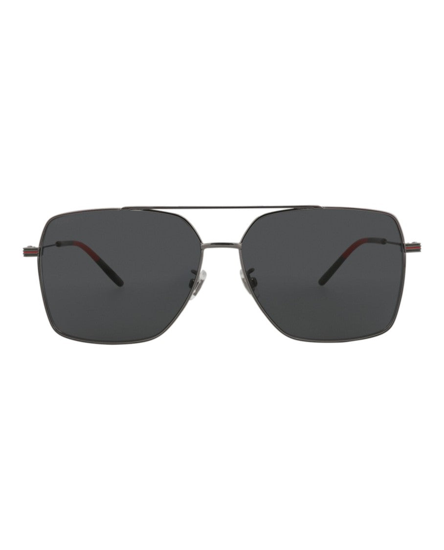 Gucci Aviator-Frame Metal Sunglasses With Adjustable Nose Pads