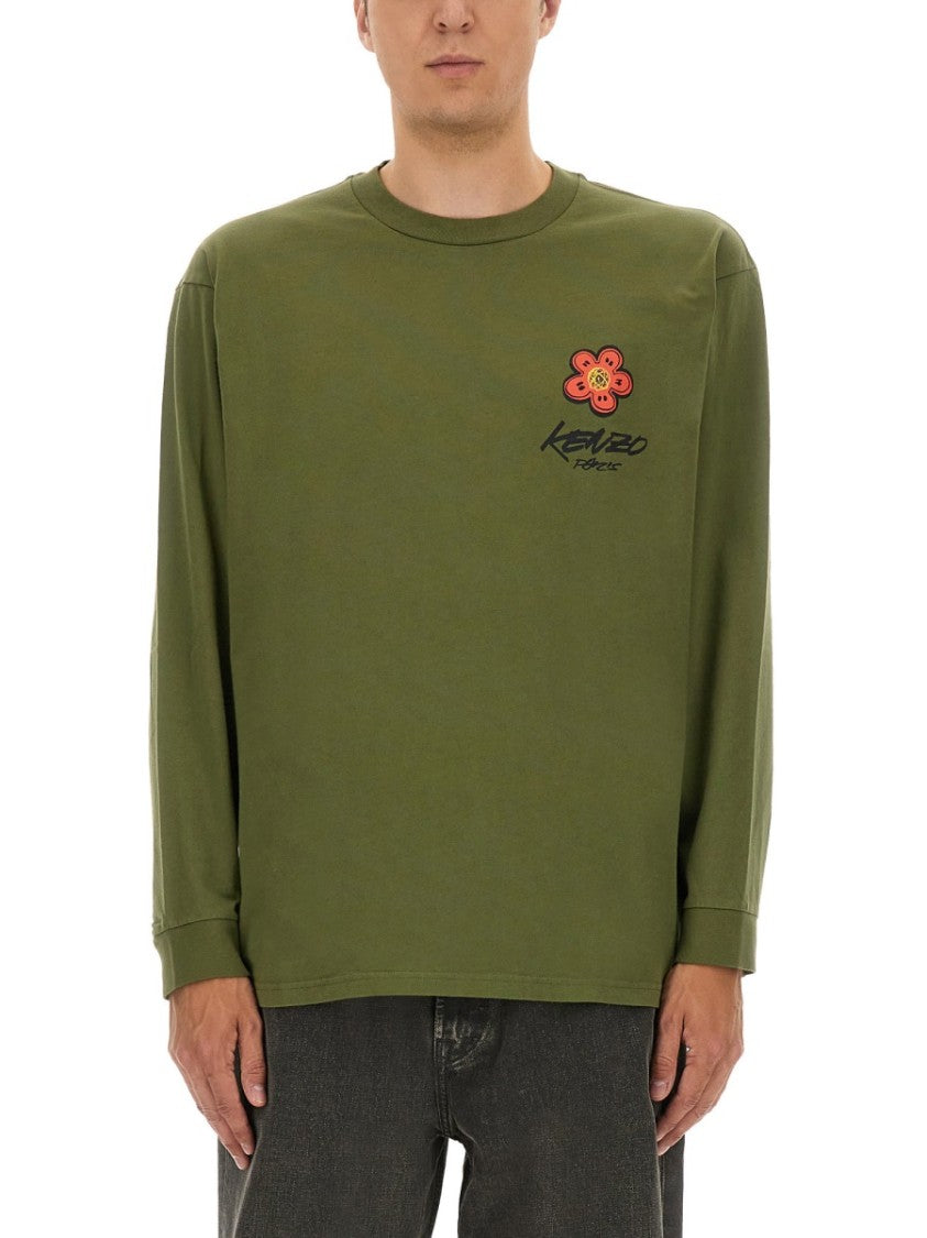 Kenzo Floral Graphic Long Sleeve T-Shirt