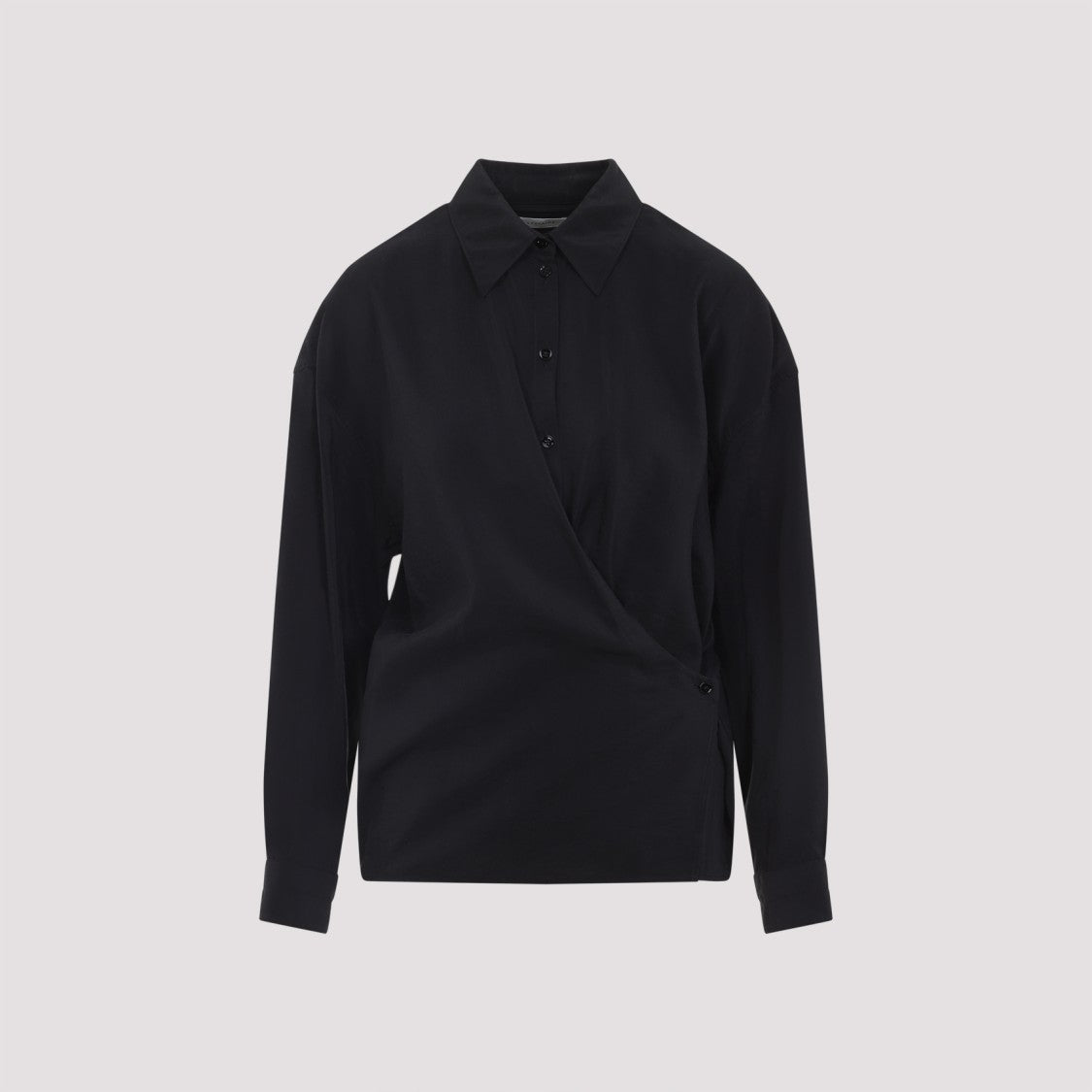 Lemaire Twisted Black Silk Shirt