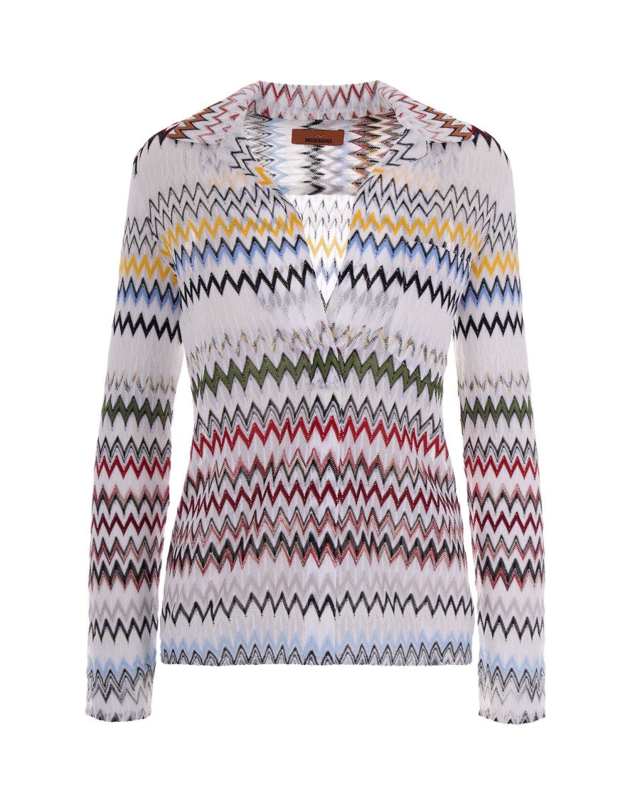 Missoni Zig Zag Viscose Polo Shirt