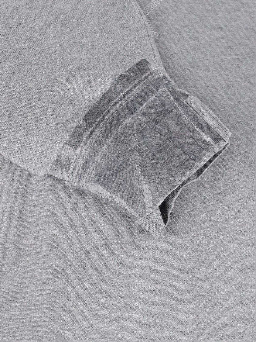 Maison Margiela Grey Taped Crew Neck Cotton Sweatshirt