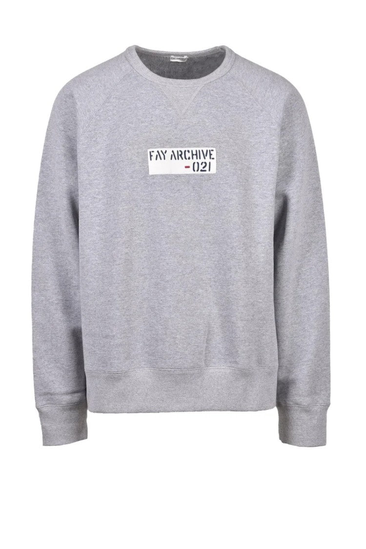 Fay Archive Heavyweight Cotton Sweatshirt With Structured Fit
