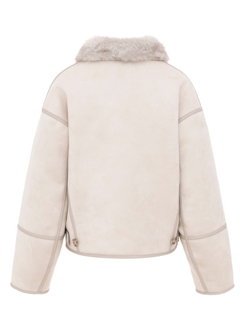 Urbancode Cropped Reversible Coat With Plush Faux Fur And Suede-Like Finish