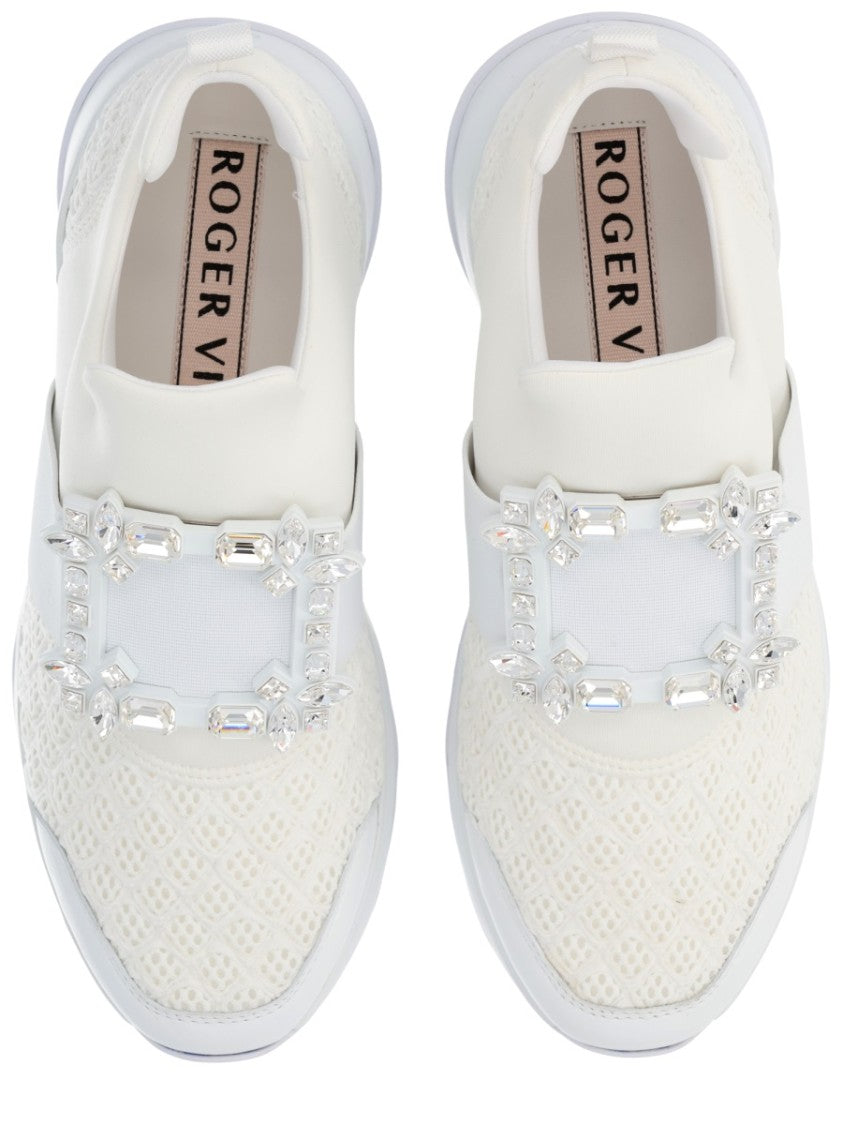 Roger Vivier Viv'run Woven Canvas Sneakers