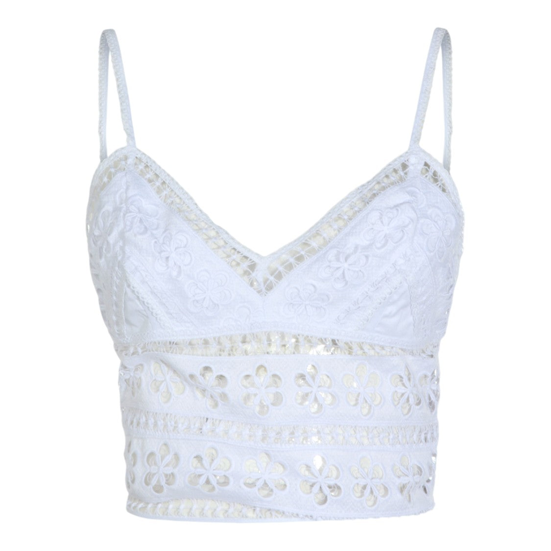 Charo Ruiz Ibiza Intricate Floral Embroidered Top With Cut-Out Details