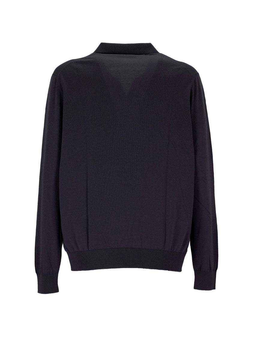 Gran Sasso White Tennis Polo Collar Cotton Pullover