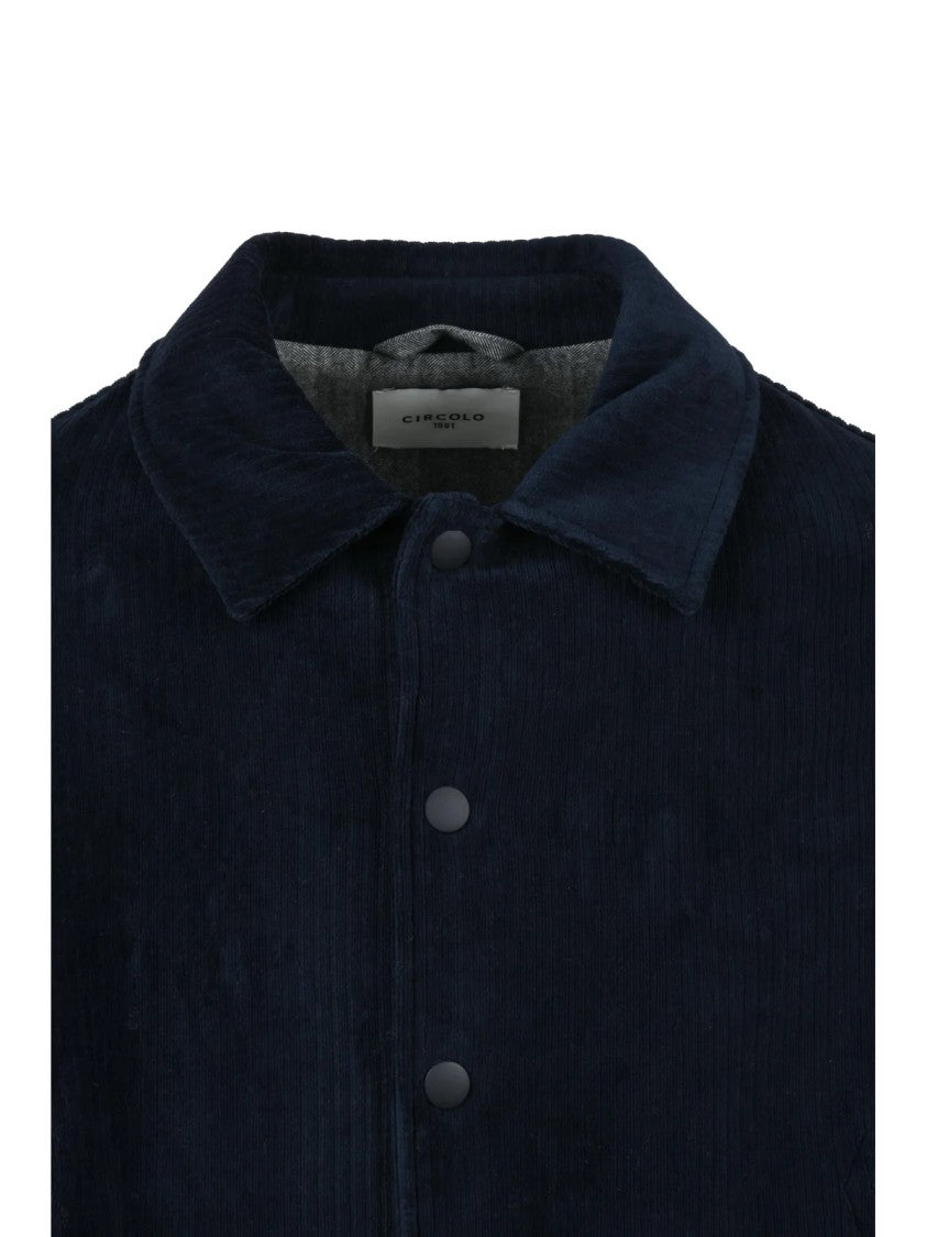 Circolo 1901 Night Blue Cotton-Blend Varsity Coat