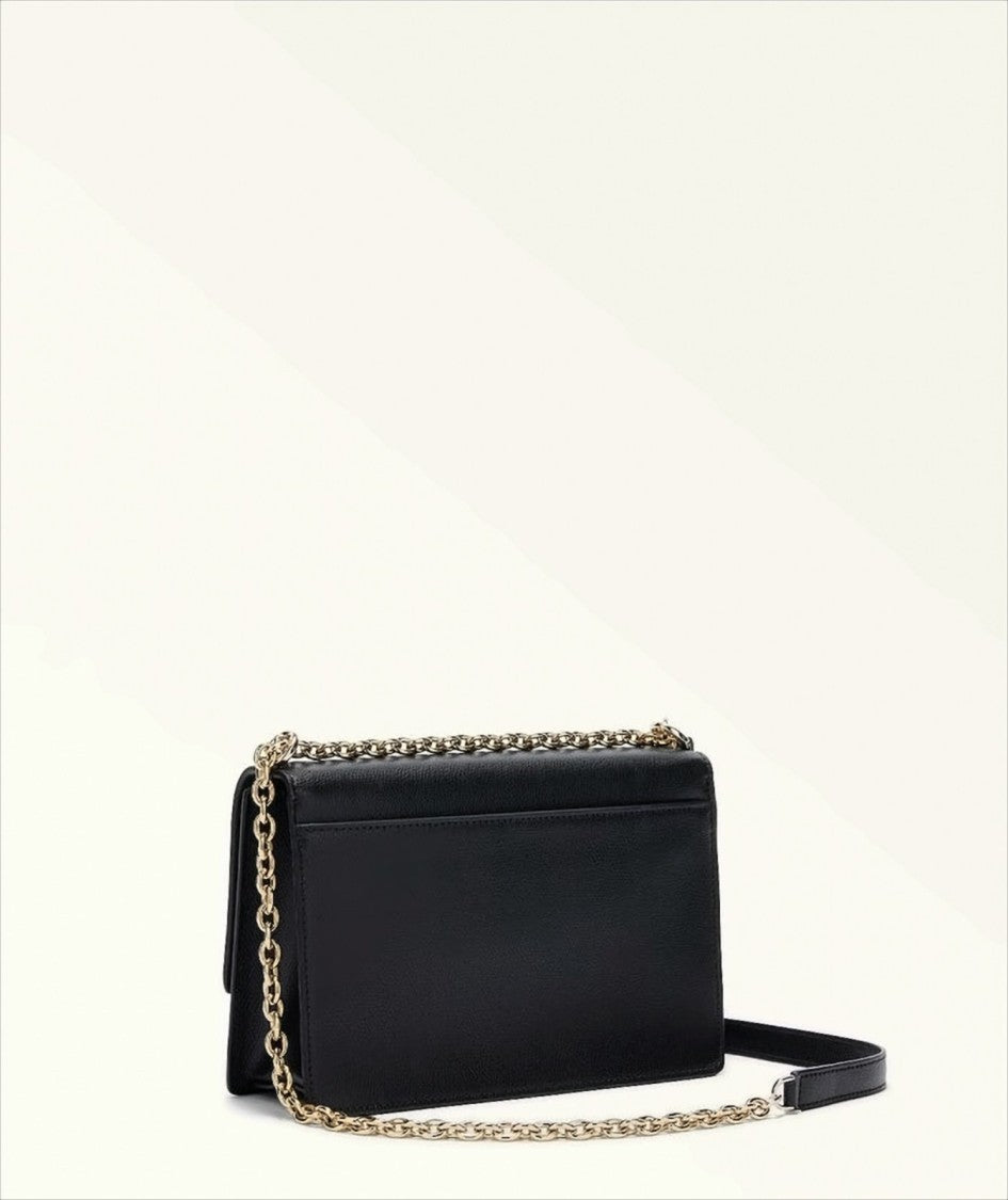 Furla Grained Leather Shoulder Bag With Twist Lock