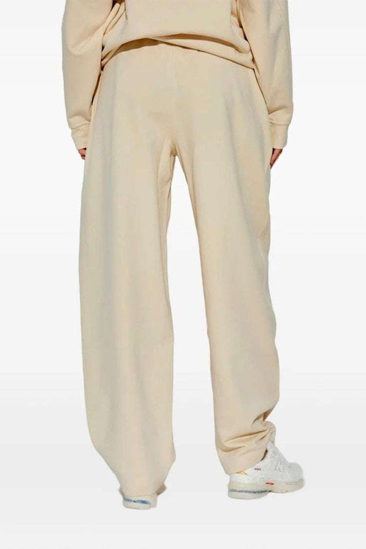 Sportmax Cream Cotton-Elastomultiester Blend Drawstring Jogger Trousers