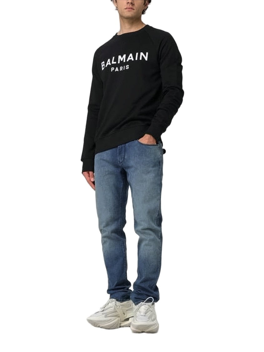 Balmain Long-Sleeve T-Shirt With Bold Lettering In Classic Fit