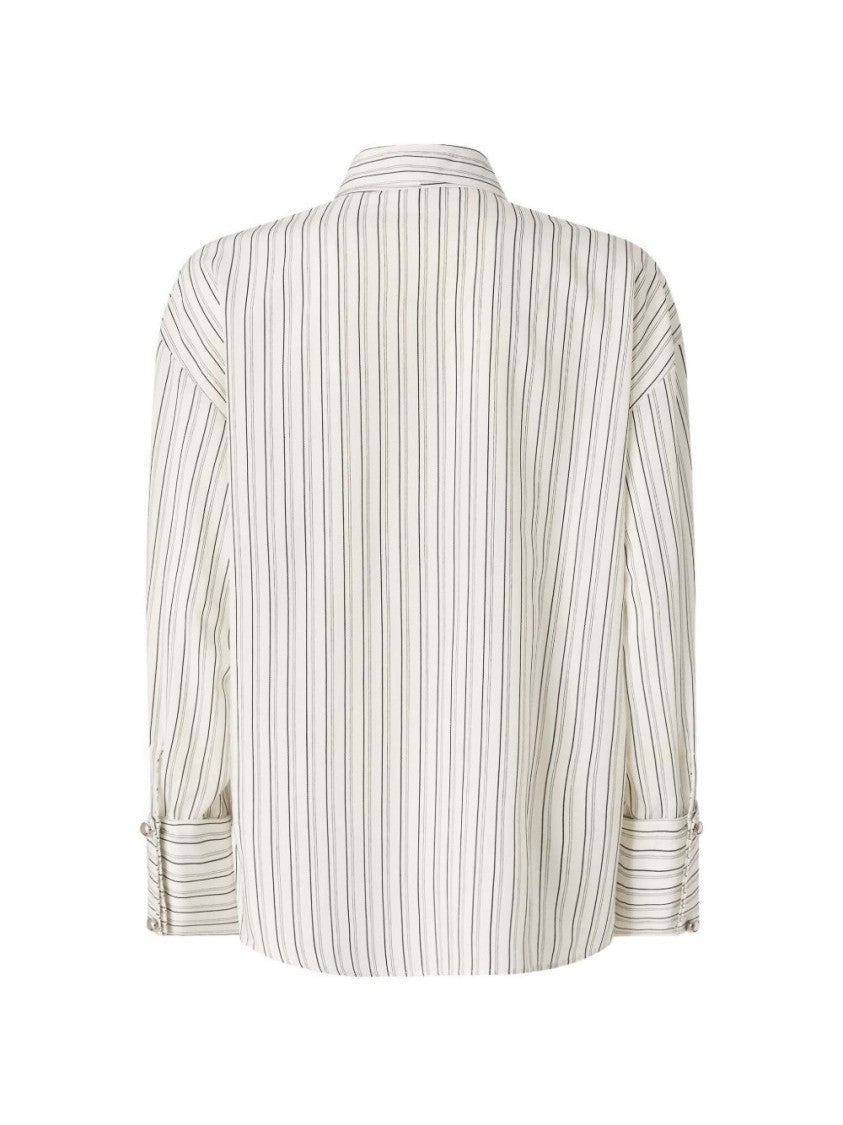 Pinko Classic Striped Shirt With Structured Collar