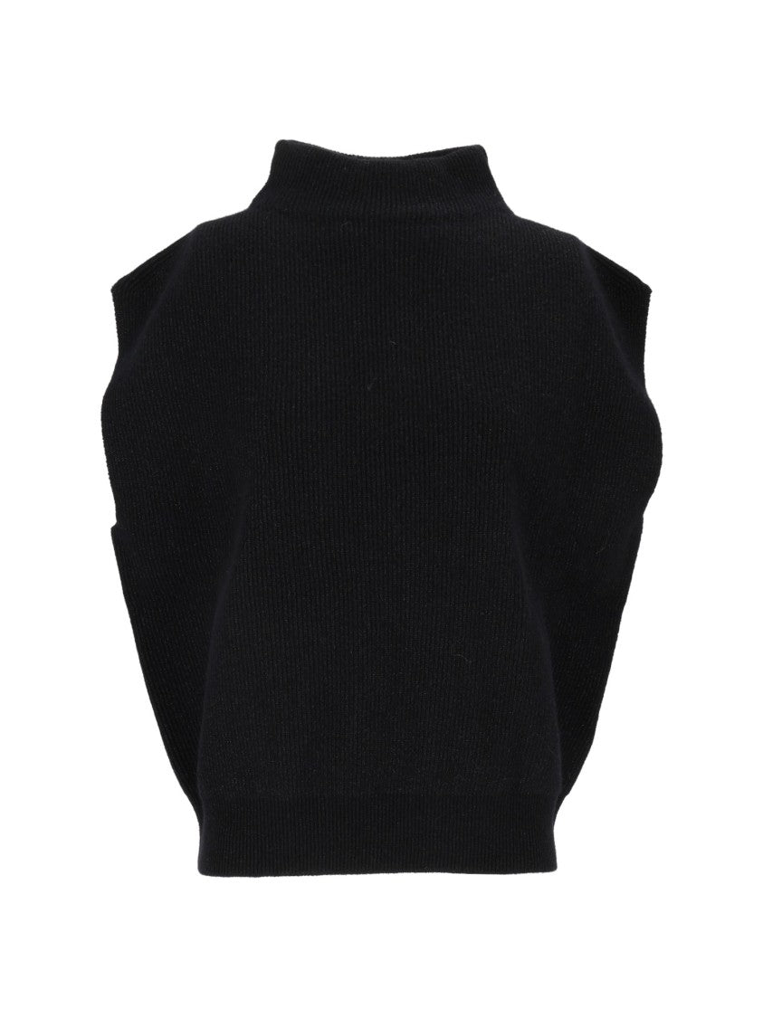 Peserico Sleeveless Ribbed High-Neck Sweater