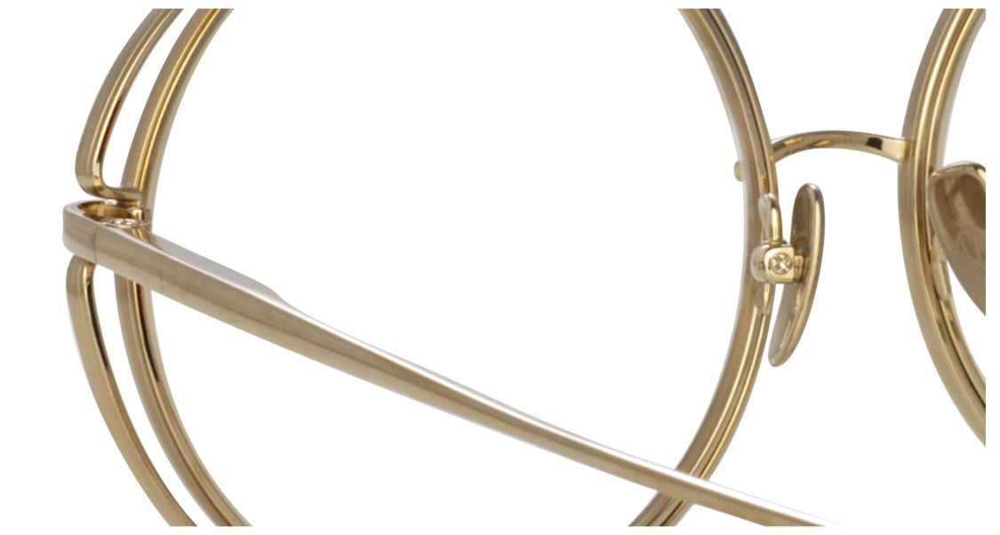 Linda Farrow Lfl Large Oval Titanium Sunglasses With Polished Gold Finish