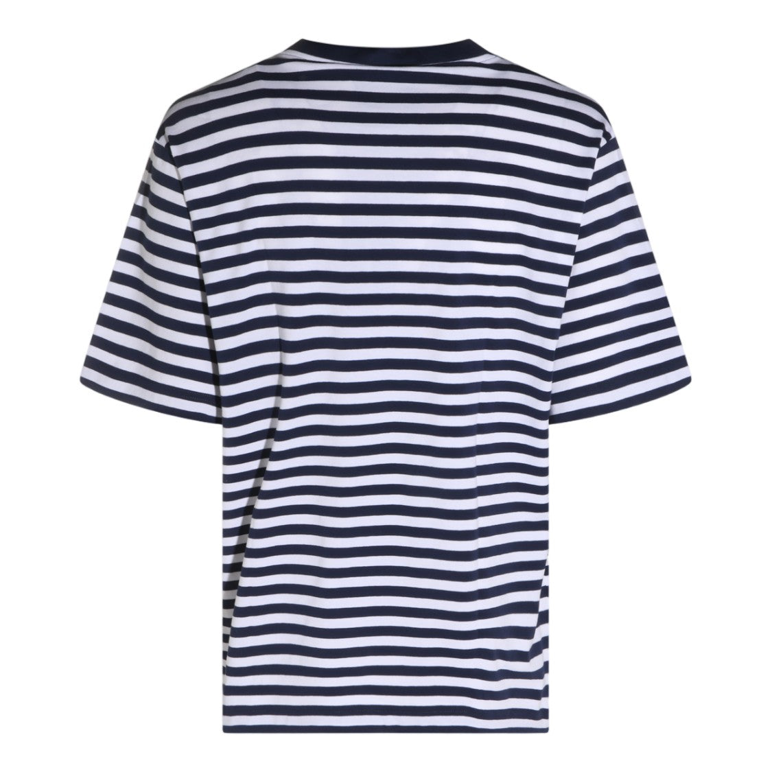 Dolce & Gabbana Horizontal Stripe T-Shirt With Contrast Collar