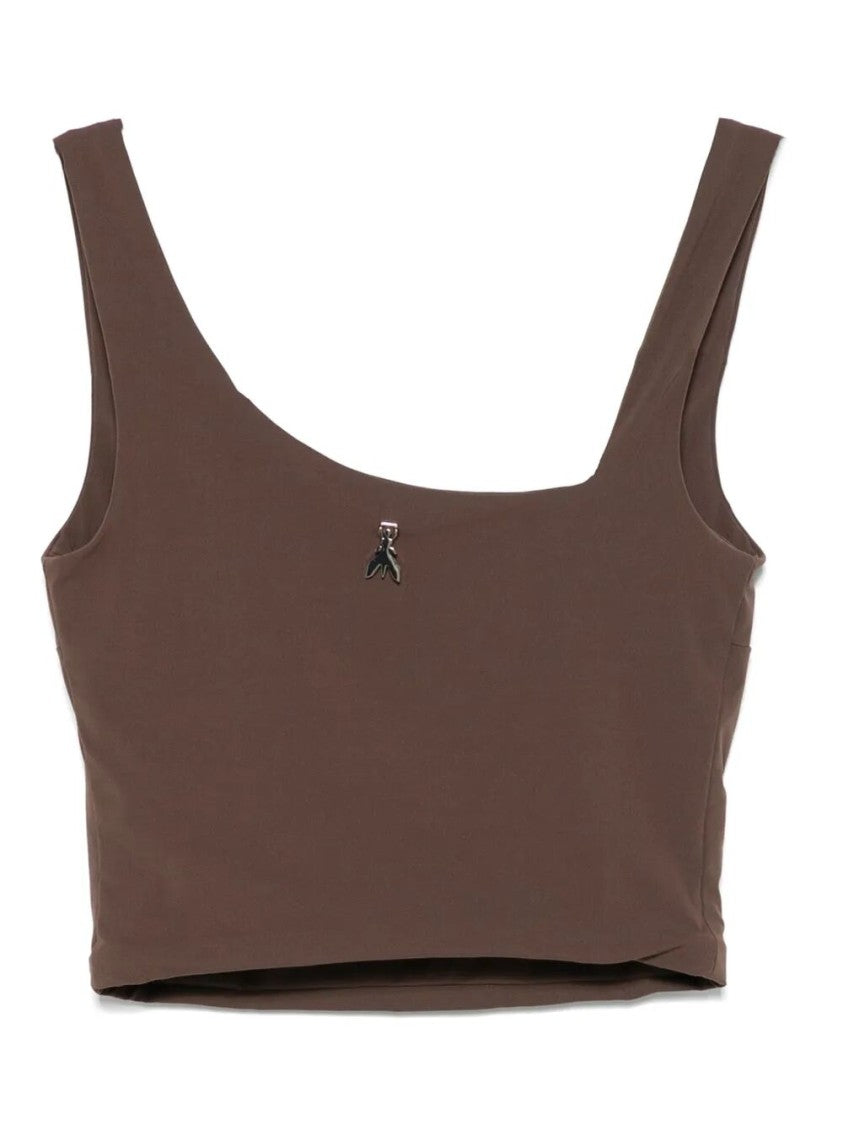 Patrizia Pepe Cropped Top With Wide Neckline