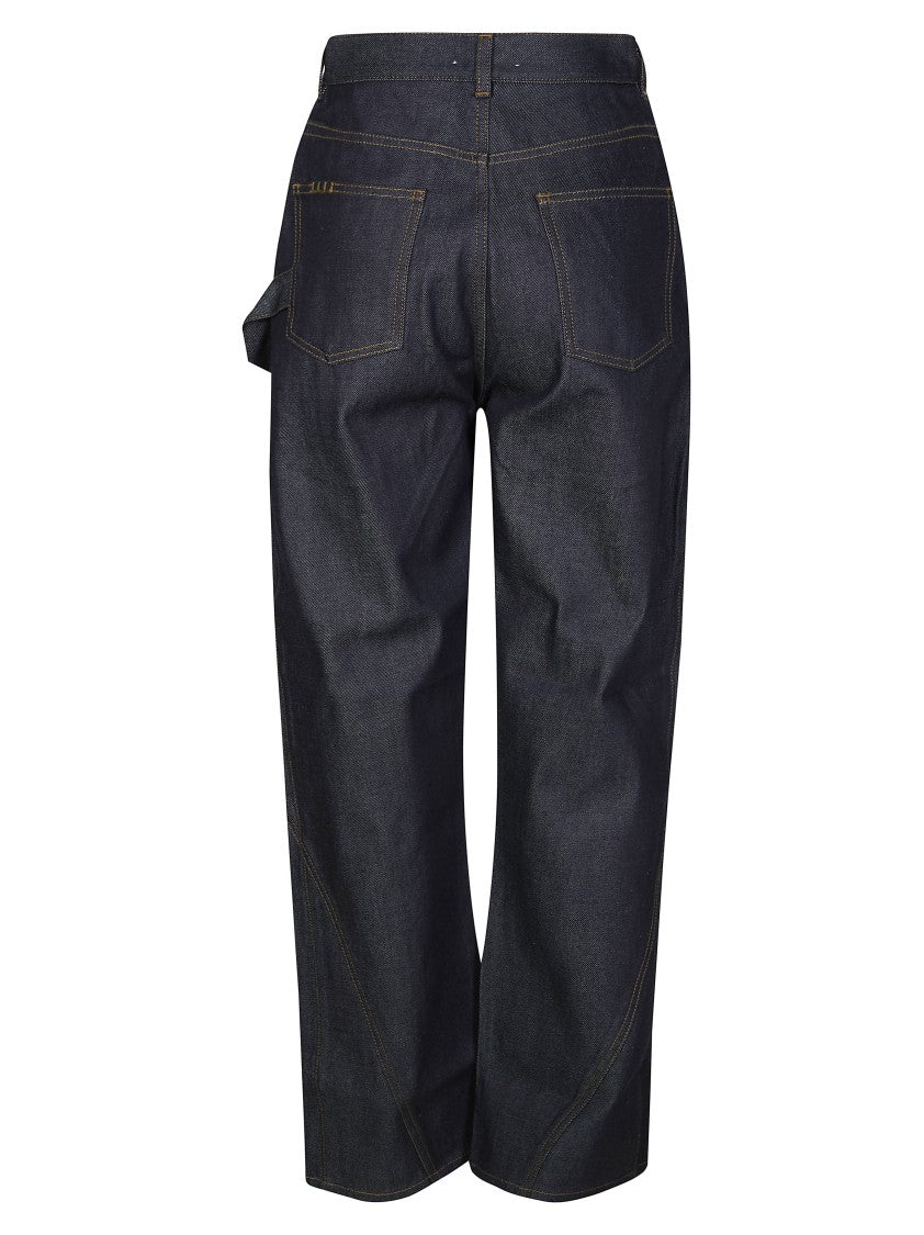 J. W. Anderson Twisted Angular-Seam Wide-Leg Jeans